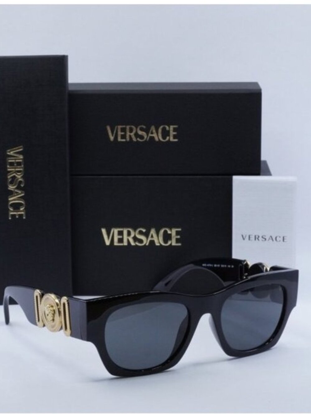 Versace VE4479U GB1/87 Square Sunglasses - Black/Dark Grey